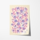 Poster de um padrão floral orgânico com flores e folhas numa paleta de cores pastel que inclui tons de rosa, roxo e azul. 6